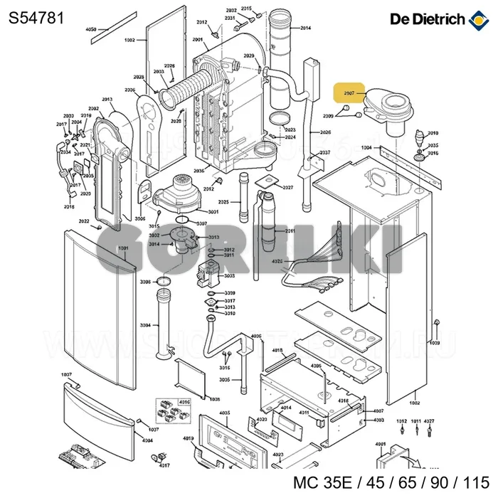 Адаптер DN 100/150 полный De Dietrich S54781 для газового котла