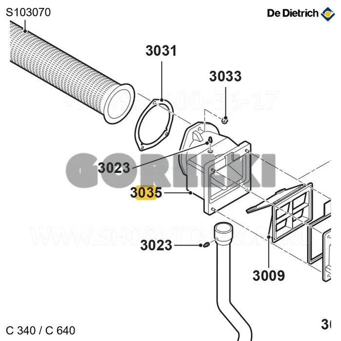 Адаптер смесителя De Dietrich S103070 для газового котла