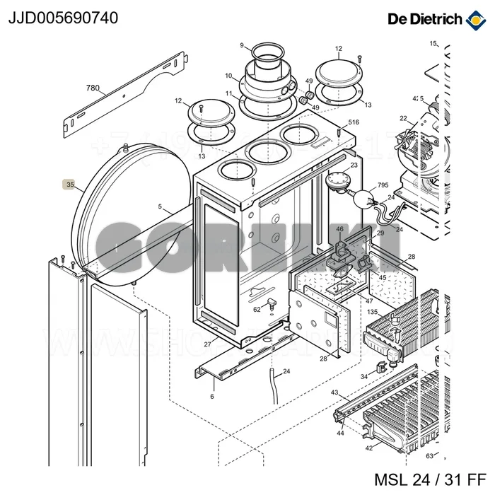 Бак расширительный 10l De Dietrich JJJ005690740 для газового котла