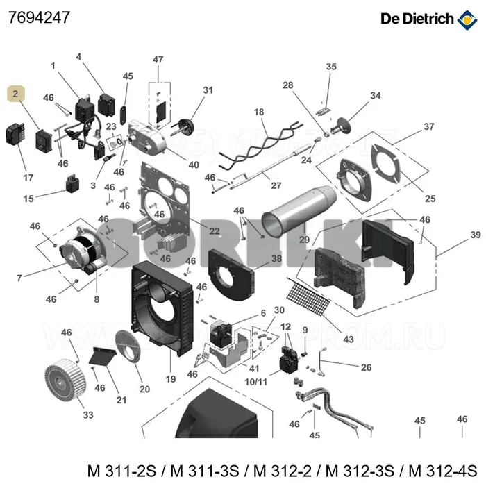 Блок безопасности DKO 976-N MOD.05 S1 De Dietrich 7694247 для газового котла