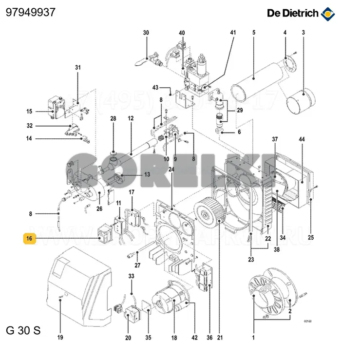 Блок управления mmi 811.1 mod.63 De Dietrich 97949937 для газового котла
