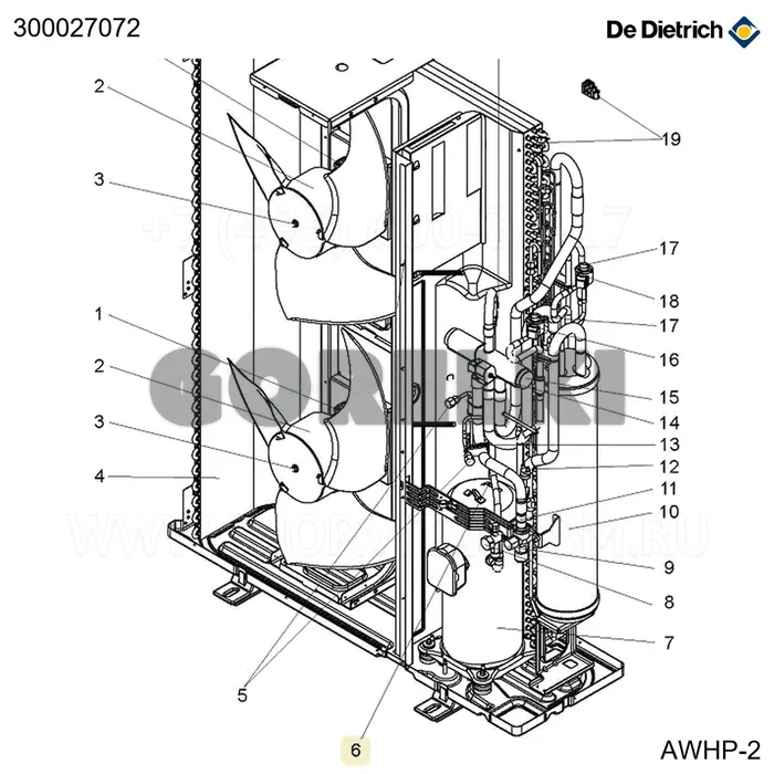 Датчик awhp 22-27 tr th32 De Dietrich 300027072 для газового котла