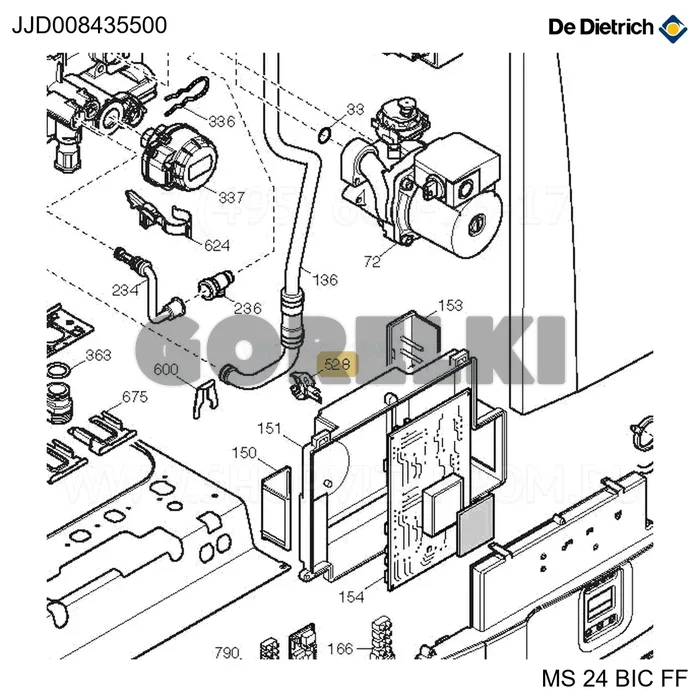 Датчик контура отопления d18-its2410201/0 De Dietrich JJJ008435500 для газового котла