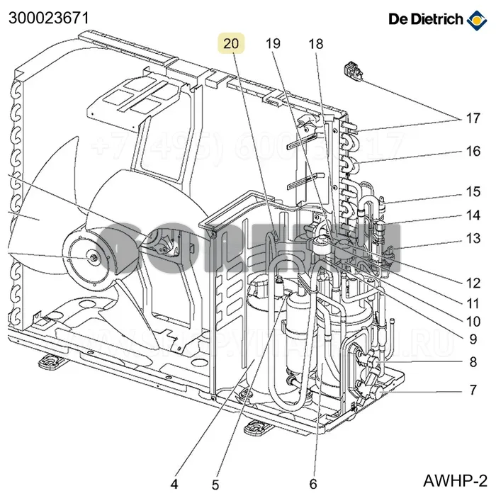 Датчик нагнетания компрессора TH4 6MR De Dietrich 300023671 для газового котла