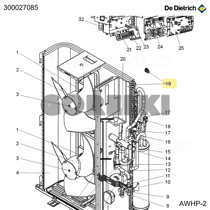 Датчик наружный теплообменника 22-27 tr De Dietrich 300027085 для газового котла