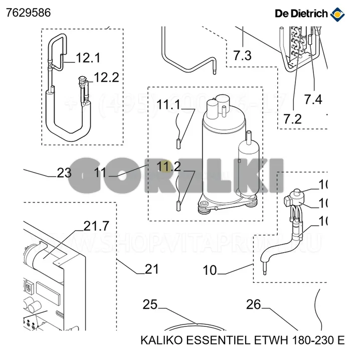 Датчик th всасывания компрессора De Dietrich 7629586 для газового котла