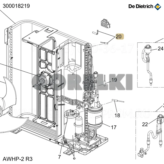 Датчик выхода батареи th6/th7 11-14-16tr De Dietrich 300018219 для газового котла