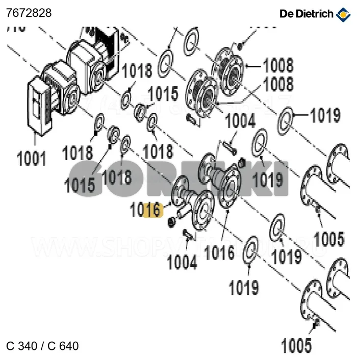 Деталь соединения 1 DN/80/65 L.280 De Dietrich 7672828 для газового котла