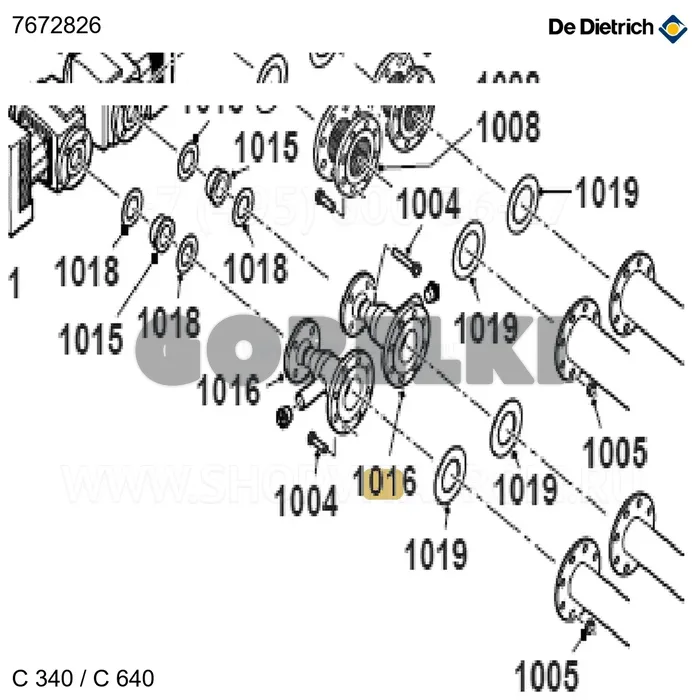 Деталь соединения 1 редукция DN80/50 De Dietrich 7672826 для газового котла