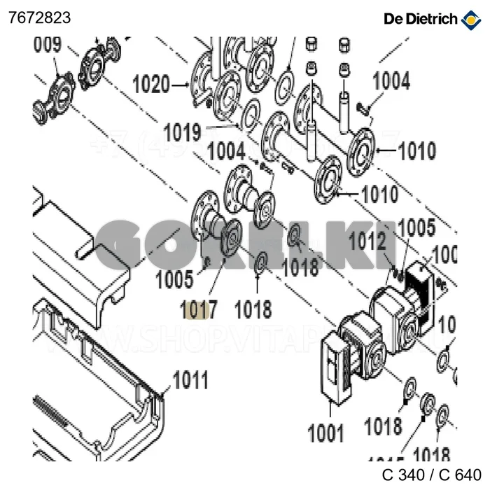 Деталь соединения DN/80/40 L.250 De Dietrich 7672823 для газового котла