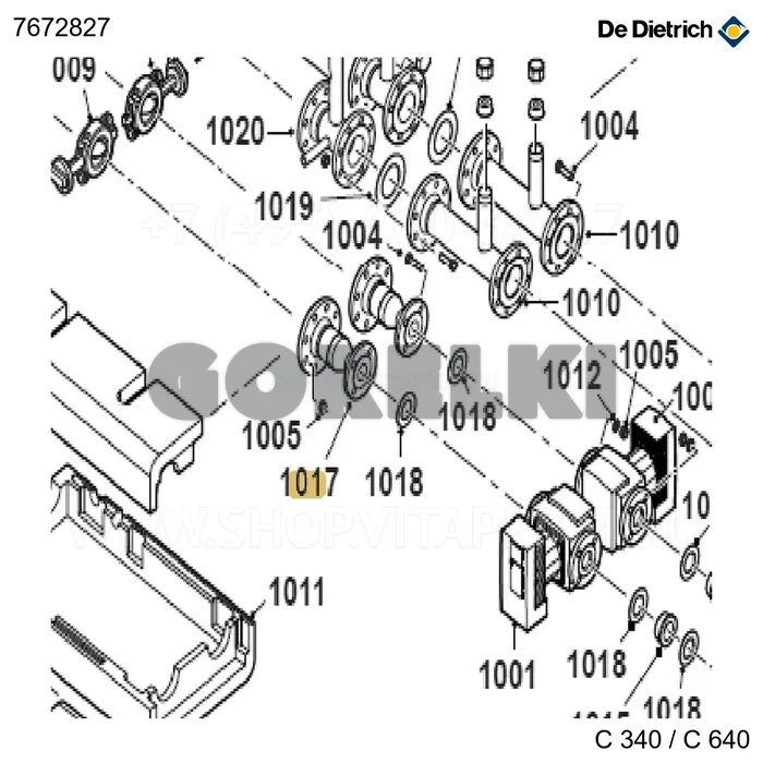 Деталь соединения редукция DN/80/65 L.280 De Dietrich 7672827 для газового котла