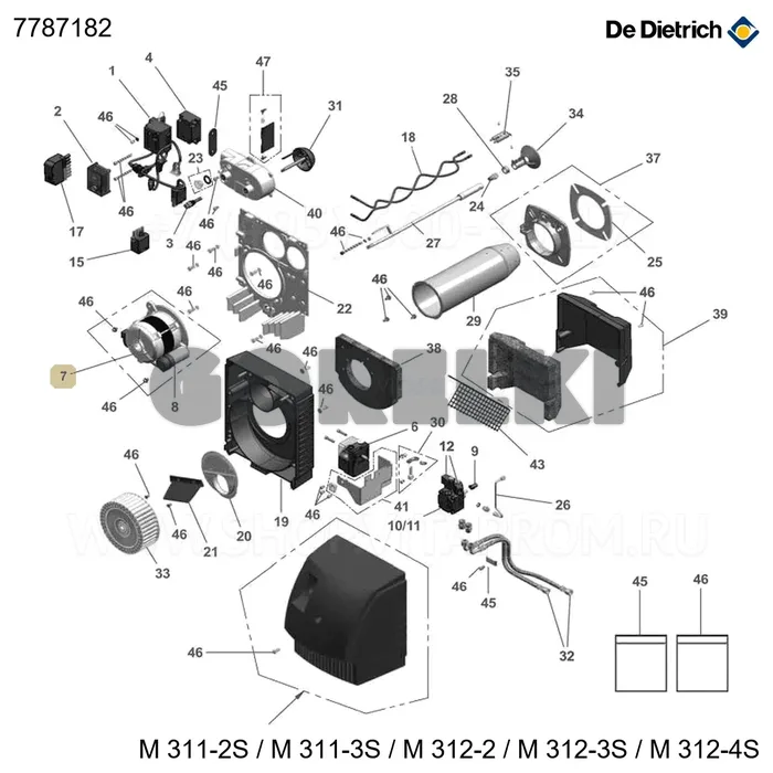 Двигатель simel 300w + муфта De Dietrich 7787182 для газового котла