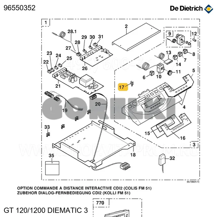 Фиксатор жгута WSBH-2 De Dietrich 96550352 для газового котла