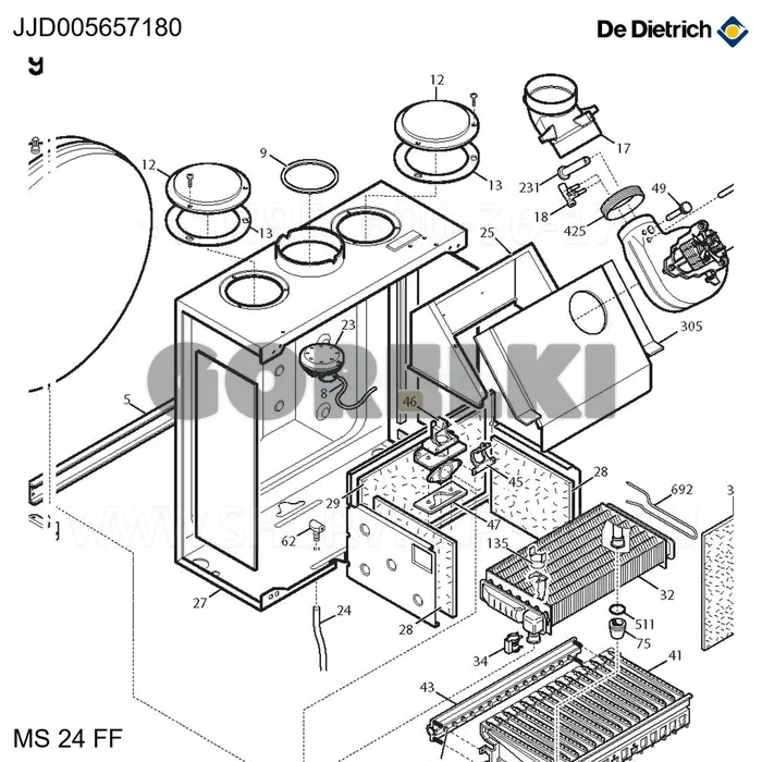 Фитинг коллектора De Dietrich JJD005657180 для газового котла