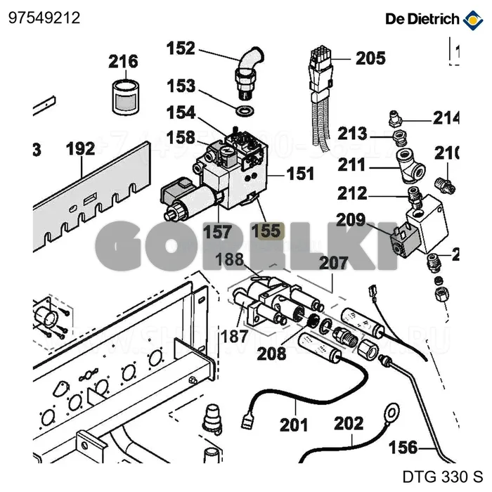 Фланец 1" с отбором давления De Dietrich 97549212 для газового котла