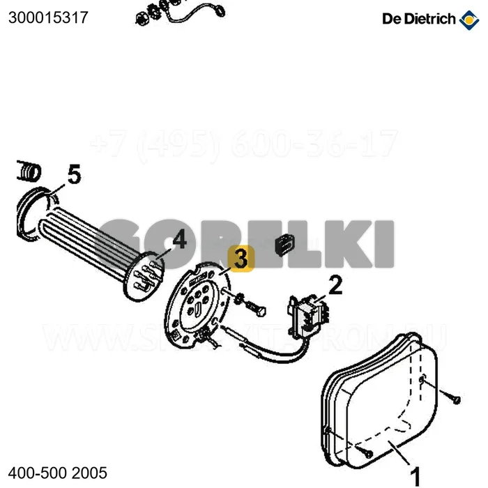 Фланец боковой гнутый De Dietrich 300015317 для газового котла