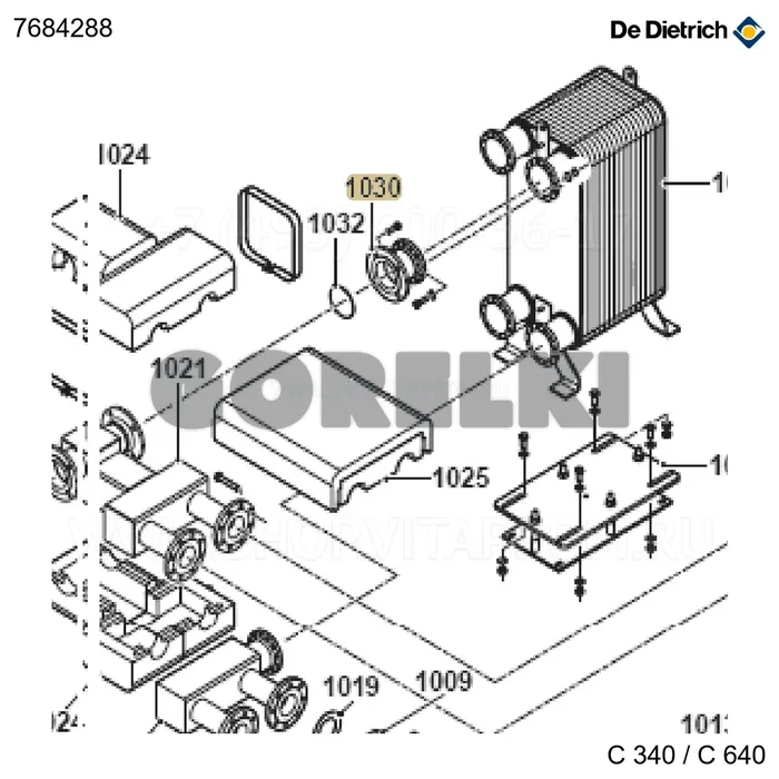 Фланец DN100 CompactFlare De Dietrich 7684288 для газового котла
