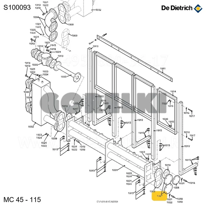 Фланец глухой не сверленый DIN2527 DN65 De Dietrich S100093 для газового котла