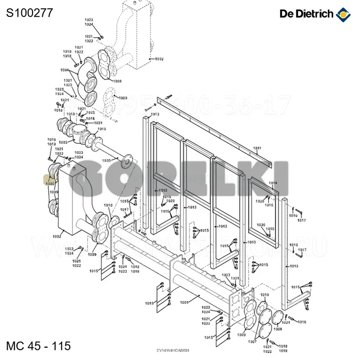 Фланец под приварку dn65 De Dietrich S100277 для газового котла