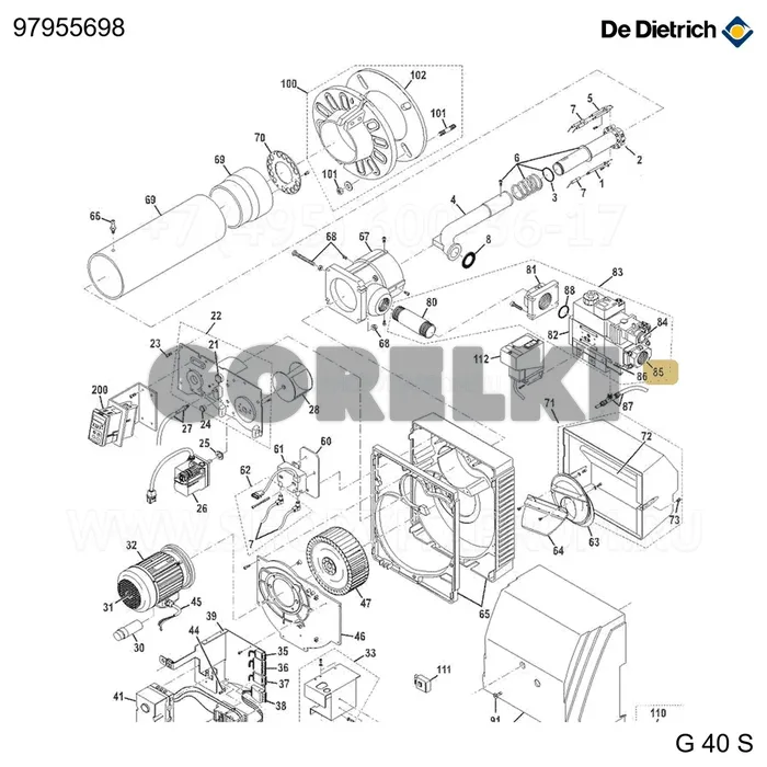 Фланец входной 2" De Dietrich 97955698 для газового котла