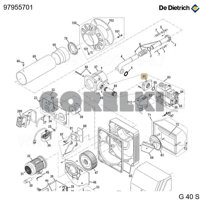 Фланец выходной 2" De Dietrich 97955701 для газового котла