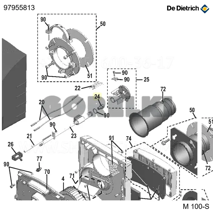 Форсунка danfoss - 0,60 - 60°h De Dietrich 97955813 для газового котла