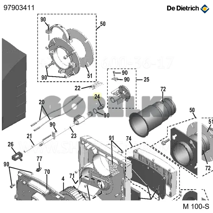 Форсунка danfoss - 0,65 - 60°s De Dietrich 97903411 для газового котла