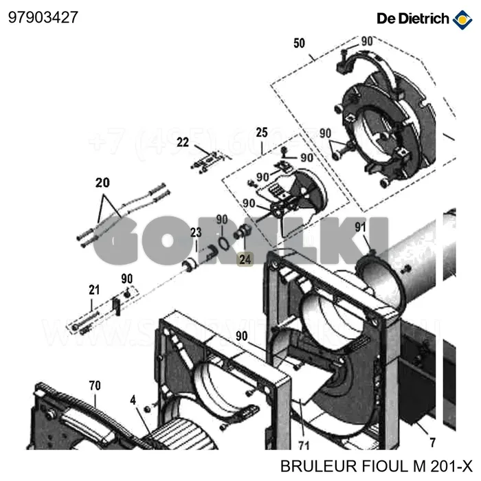 Форсунка danfoss - 1,00 - 45°s De Dietrich 97903427 для газового котла
