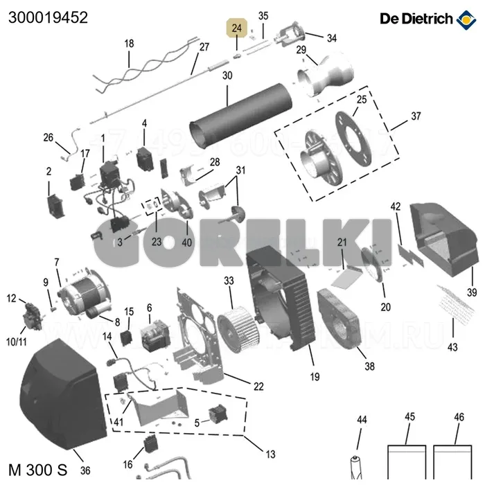 Форсунка danfoss - 2,75 - 45°s De Dietrich 300019452 для газового котла