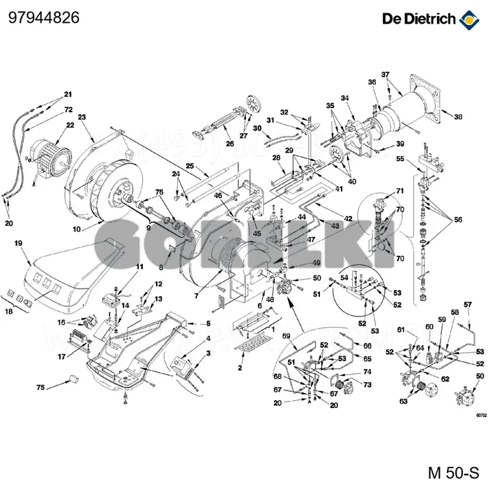 Форсунка steinen - 13,00 - 45°ss De Dietrich 97944826 для газового котла