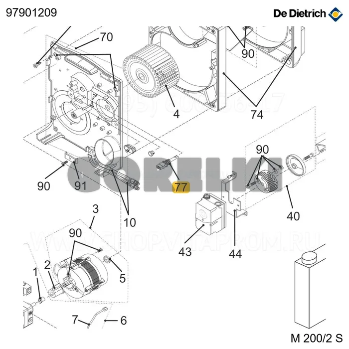 Фотоэлемент MZ-770S De Dietrich 97901209 для газового котла