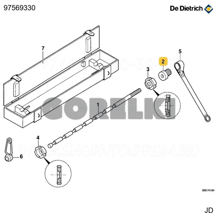 Гайка 8801 8017 De Dietrich 97569330 для газового котла