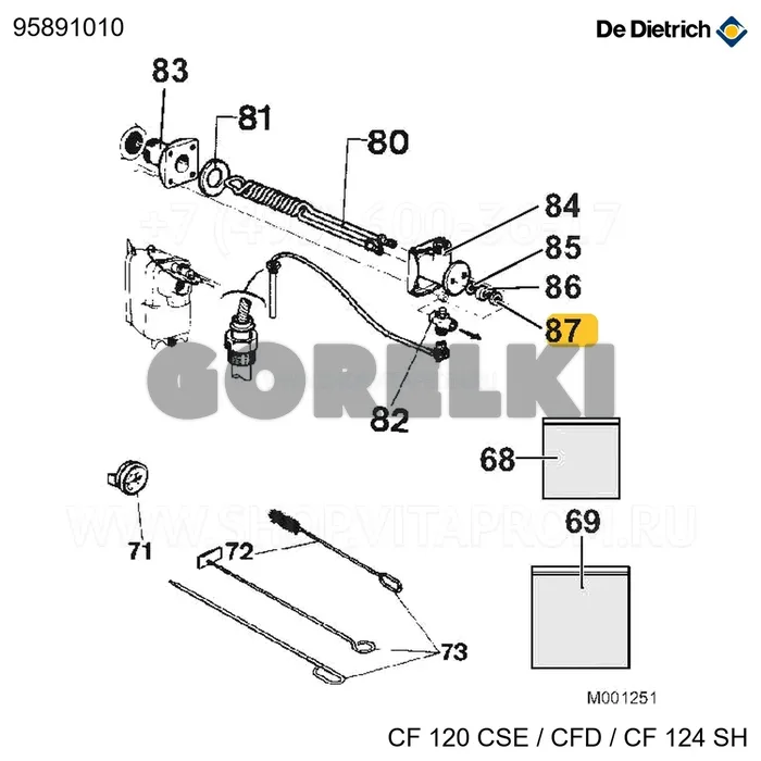 Гайка 8100-8900E R.5 De Dietrich 95891010 для газового котла