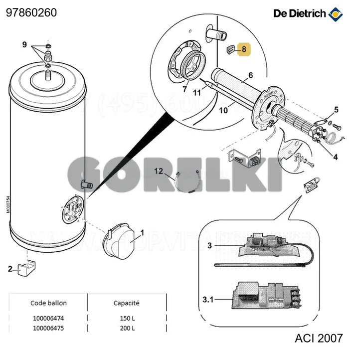 Гайка cage CICE De Dietrich 97860260 для газового котла