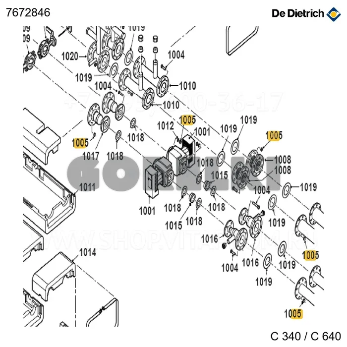 Гайка H M16 De Dietrich 7672846 для газового котла