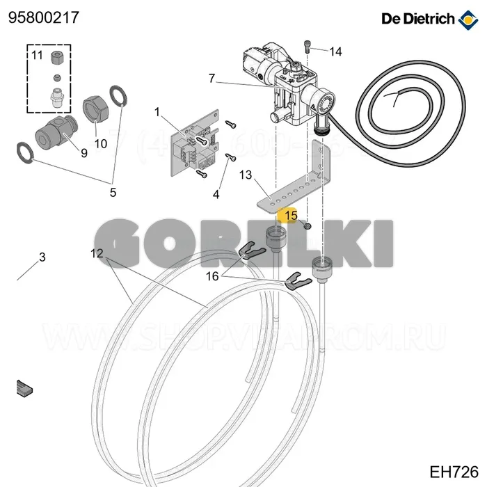 Гайка H M4 6 ZN6 De Dietrich 95800217 для газового котла