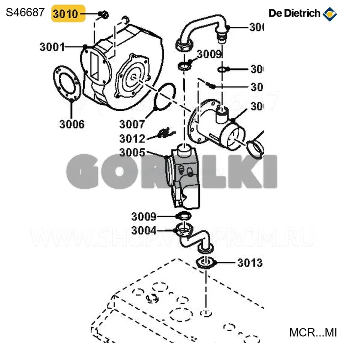 Гайка M5 (10 шт/уп) De Dietrich S46687 для газового котла
