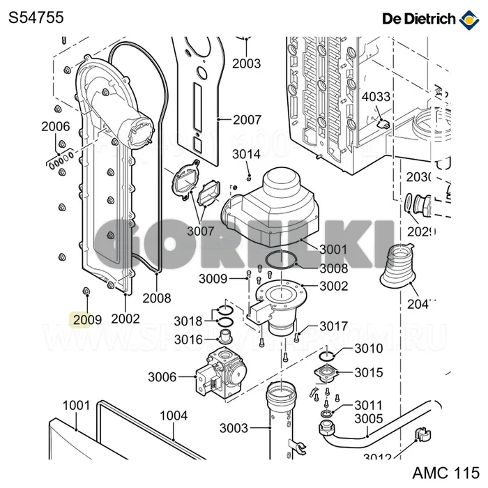 Гайка m6 (20 шт/уп) De Dietrich S54755 для газового котла