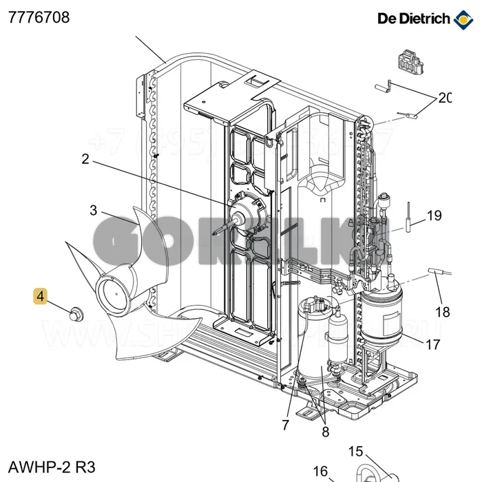Гайка mec m6 De Dietrich 7776708 для газового котла