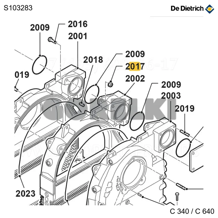Гайка с фланцем M12 (10 шт/уп) De Dietrich S103283 для газового котла