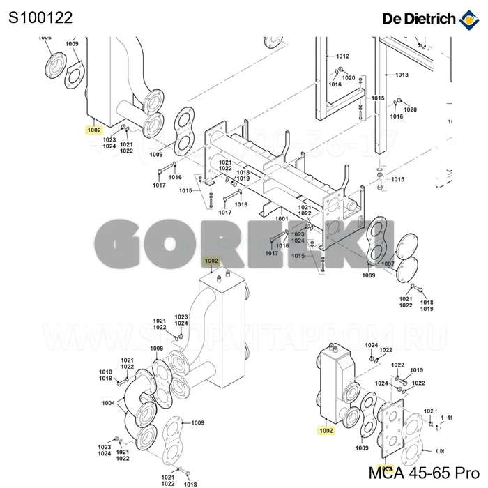 Гидроразделитель dn65 De Dietrich S100122 для газового котла