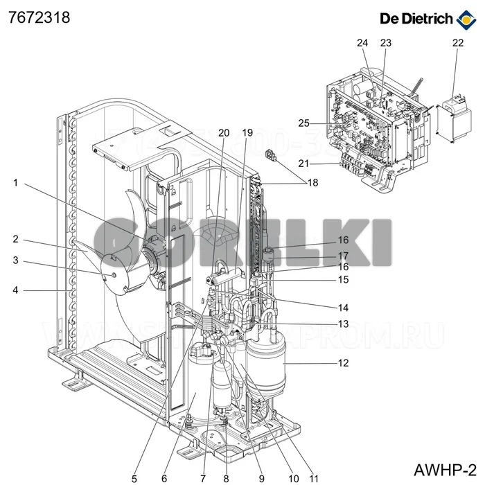 Глушитель AWHP-2 De Dietrich 7672318 для газового котла