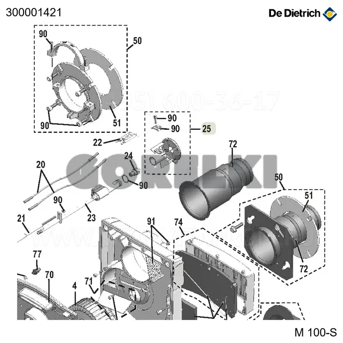 Головка горелочная FKS20 новая De Dietrich 300001421 для газового котла