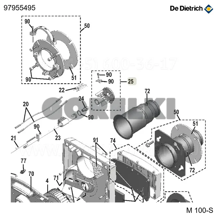 Головка сгорания FKS 20/30 2B De Dietrich 97955495 для газового котла