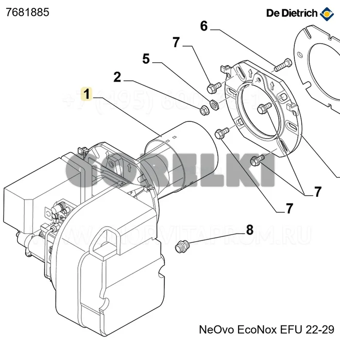 Горелка riello 29kw se ff De Dietrich 7681885 для газового котла