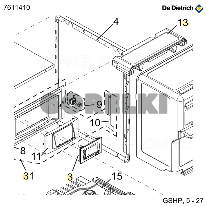 HMI-D4 промежуточный DDT De Dietrich 7611410 для газового котла
