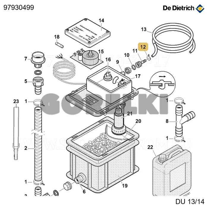 Хомут d.8-16mm De Dietrich 97930499 для газового котла
