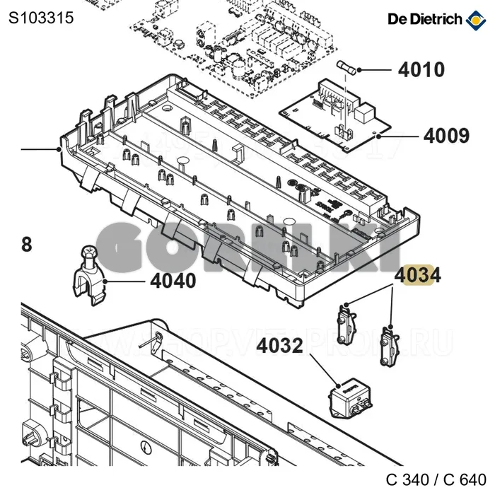 Хомут кабельный (10 шт/уп) De Dietrich S103315 для газового котла