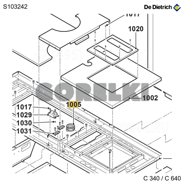 Хомут 44-49 m8 De Dietrich S103242 для газового котла