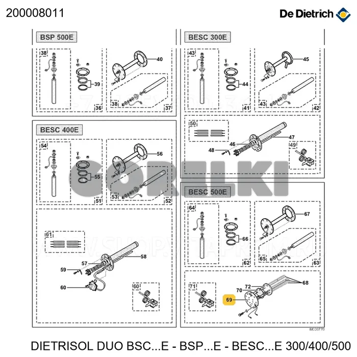Хомут зажимной D170 De Dietrich 200008011 для газового котла